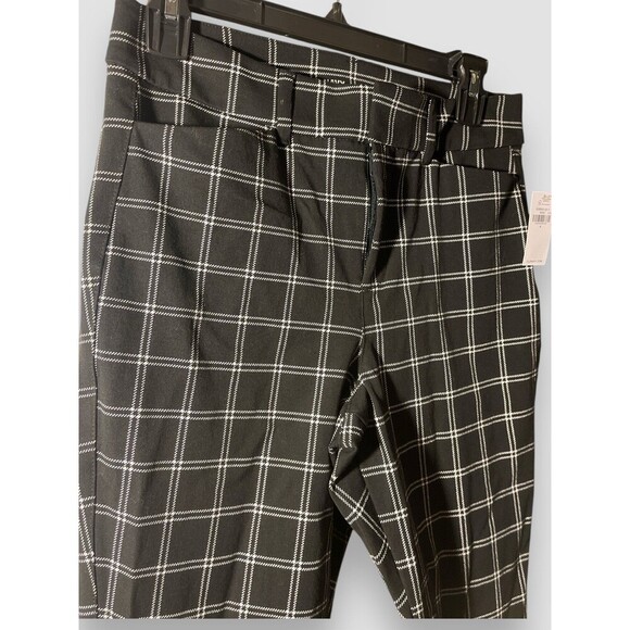 Old Navy High Rise Pixie Pant Black Windowpane Plaid Women's Size 4 NWT - Picture 4 of 10